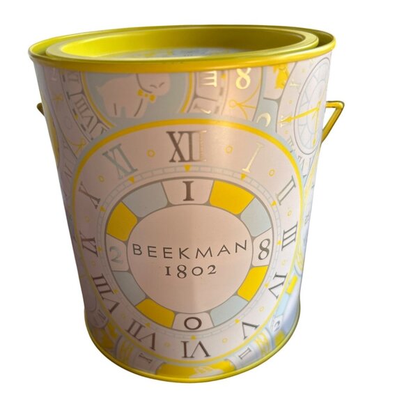 Beekman 1802 Yellow Decorative Collectible Tin Container With Lid & Handle - Picture 2 of 6